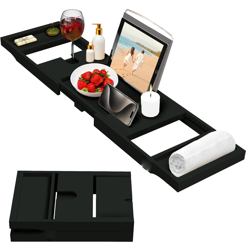 Bath Caddy Tray - Vassoio Regolabile in Bambù per Vasca