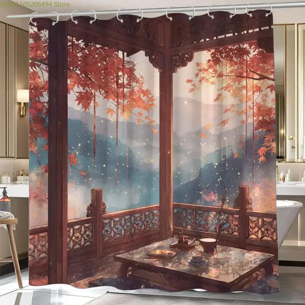 Home Bathroom Design Ideas - Tenda Doccia Cinese Autumn Pavilion, Design