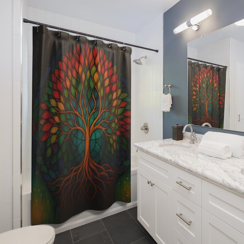 Tenda da doccia con albero del - Home Bathroom Design Ideas recensione e prezzo