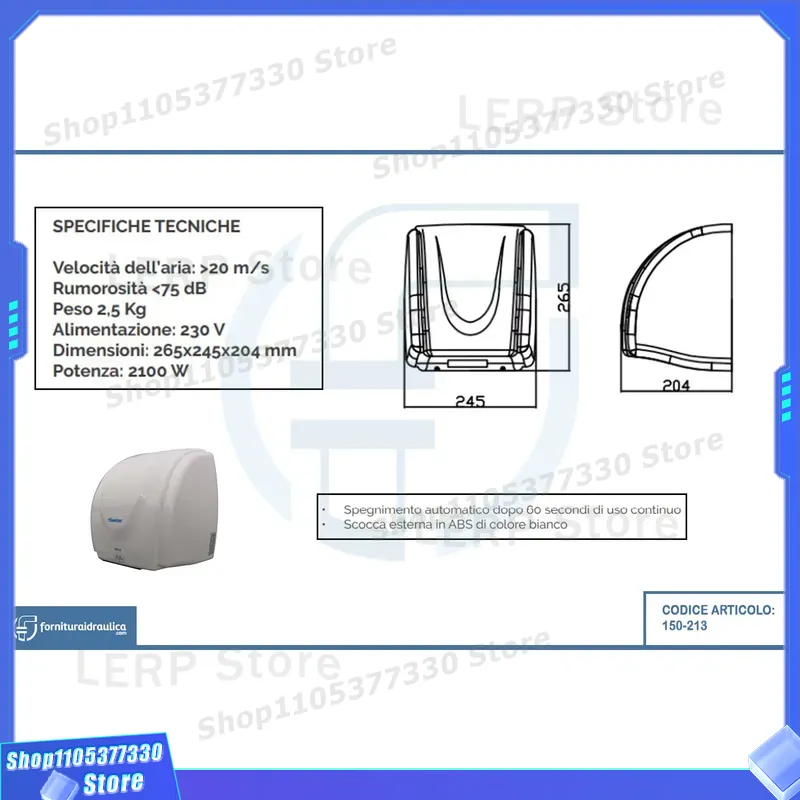 Asciugamani Elettrico Automati - Home Bathroom Hand Dryer recensione e prezzo
